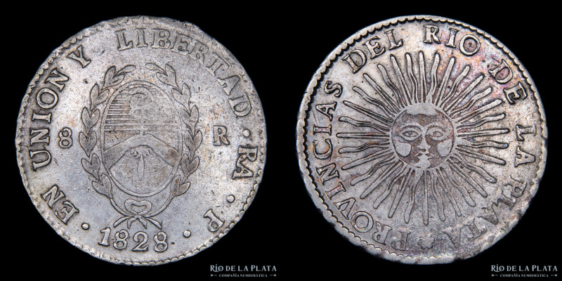 Argentina. Provincia de La Rioja. 8 Reales 1828 P (Manuel Piñeyro), AG.875, 37.0...