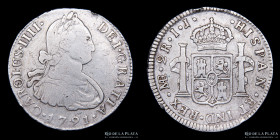 Lima. Carlos IV. 2 Reales 1791 IJ. KM95