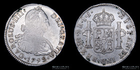 Lima. Carlos IV. 2 Reales 1792 IJ. KM95