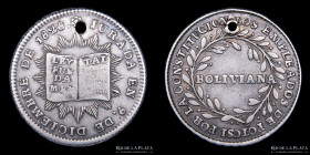Bolivia. 1 Sol 1826. Jura Constitucional. Variante de cuño. RTB 13