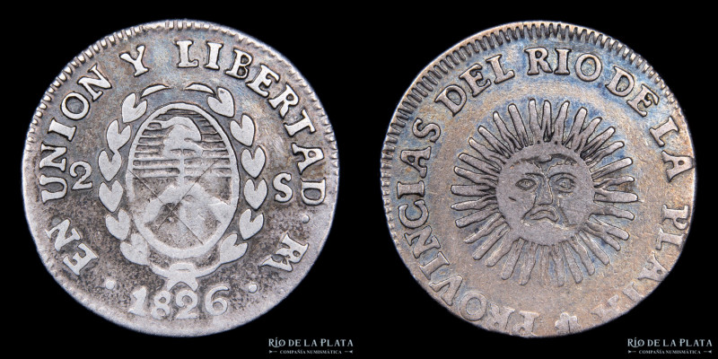 Argentina. La Rioja. 2 Soles 1826 RA. AG.875; 25mm; 6.68g. CJ 44.1.1 (A1-R1) (VF...