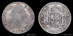 Potosi. Carlos III. 2 Reales 1776 PR. CJ 65.4