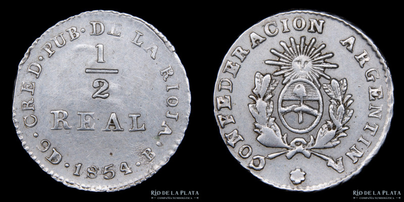 Argentina. Provincia de la Rioja. 1/2 Real 1854. Grupo III. "Confederación Argen...