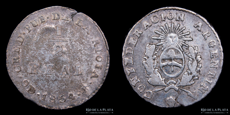 Argentina. Provincia de la Rioja. 1/2 Real 1854. Grupo III. "Confederación Argen...