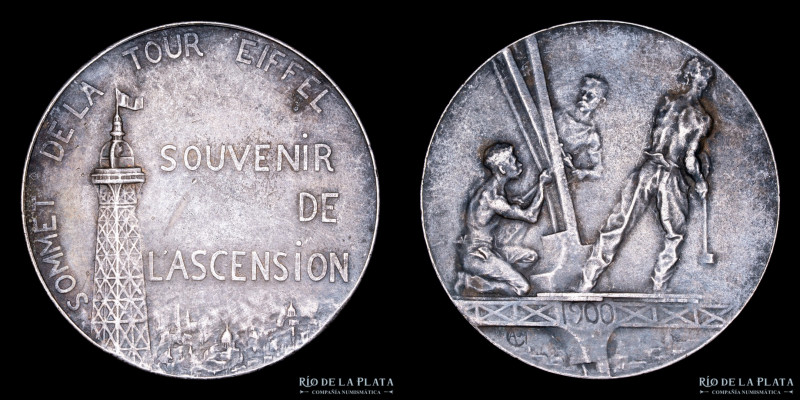 Francia. 1900. Sommet de la Tour Eiffel. Souvenir. Plata; 40mm; 28.78g. (XF)
Es...