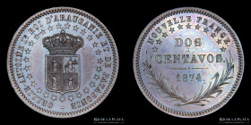 Araucania y Patagonia. 2 Centavos 1874. CJ 5.1.4