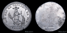 Bolivia. 1838. 2 Soles. Vencedor en Yanacocha. Cliche. RTB 78