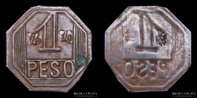 Argentina. Ficha. 1 Peso. Santiago Caccia. Cobre