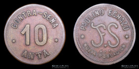Argentina. Ficha 10 Anta. Contraseña. Paulino Echazu. Palermo. Nueva Poblacion