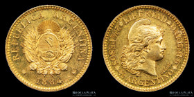Argentina. 2.5 Pesos 1884. Medio Argentino. CJ 11