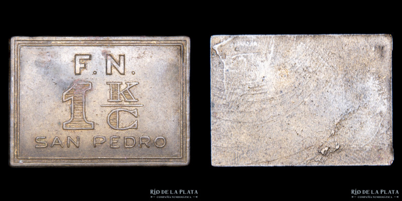 Argentina. Ficha. Forestal. 1 Kg de Carne. San Pedro. Bronce; 31x23mm; 8.71g. Un...