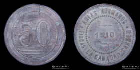 Argentina. Ficha. Valor 50. 1910. Arias Hermanos. Salta