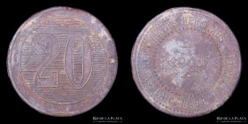 Argentina. Ficha. Valor 20. 1910. Arias Hermanos. Salta