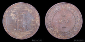 Argentina. Ficha. Valor 10. 1910. Arias Hermanos. Salta