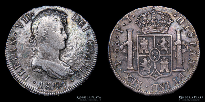 Potosí. Fernando VII. 8 Reales 1822 PJ. AG.896; 38.0mm; 26.81g. CJ 86.12 (F)

...