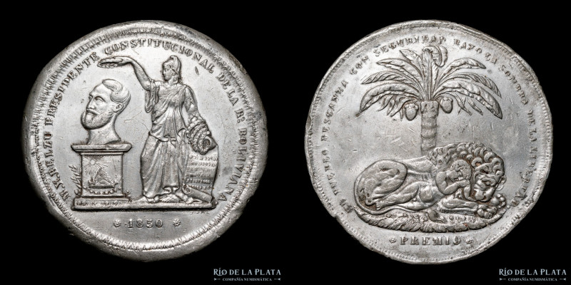 Bolivia. 1850. Homenaje de los Ministros al Presidente Belzu. Prueba de Cuño. Pl...
