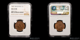Argentina. 1 Centavo 1895. MS63. CJ 50
