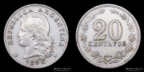 Argentina. 20 Centavos 1898. CJ 54