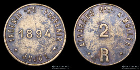 Argentina. Ficha. Ingenio. 1894. 2 Raciones. El Porvenir. Jujuy
