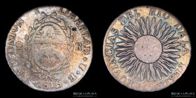 Provincias Unidas. 2 Reales 1815 F. CJ 10.1.8