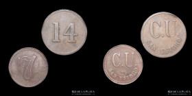 Argentina. Ficha. Ingenio. Valores 7 y 14. San Ysidro. Salta