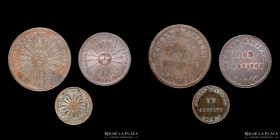 Argentina. Confederacion. Lote x3. 1854 1, 2 y 4 Centavos