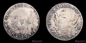 Argentina. Cordoba. 2 Reales 1844. CJ 49.1.7
