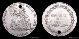 Bolivi. 1855. 2 Soles. Sin Religion no hay patria. RTB 195