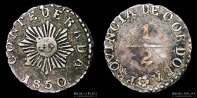 Argentina. Cordoba. 1/2  Real 1850. CJ 60.3.1