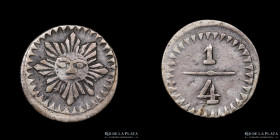 Argentina. Cordoba. 1/4 Real 1853/4. CJ 68.1.1
