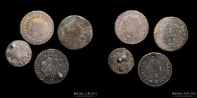 Argentina. Cordoba. Lote x4. 1 y 1/2 Real 1841 a 1850. A clasificar