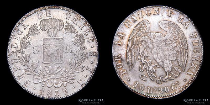 Chile. 8 Reales 1839 IJ. AG.902; 38mm; 26.60g. KM96.1 (XF) Bella pátina
Estimat...