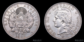 Argentina. 1 Peso 1882 Patacon. CJ 13.1.1