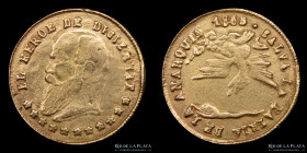 Bolivia. 1/2 Escudo 1865. Melgarejo. Oro. RTB Unlisted