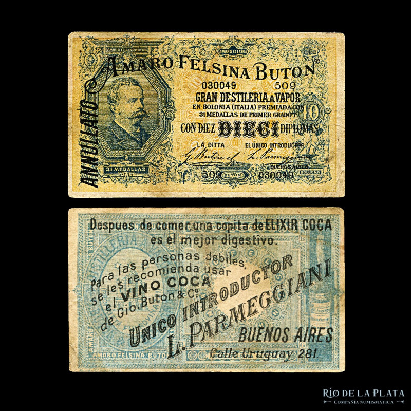 Argentina. Buenos Aires. Bono Publicitario Amaro Felsina de Gio Buton & Cº. Déca...