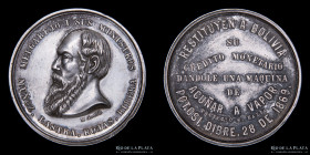 Bolivia. 1869. Moneda a Vapor. Grande. Plata. RTB 381