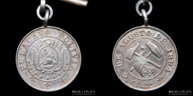 Bolivia. 1894. Pulacayo. 6 de Agosto. Con colgante. Plata