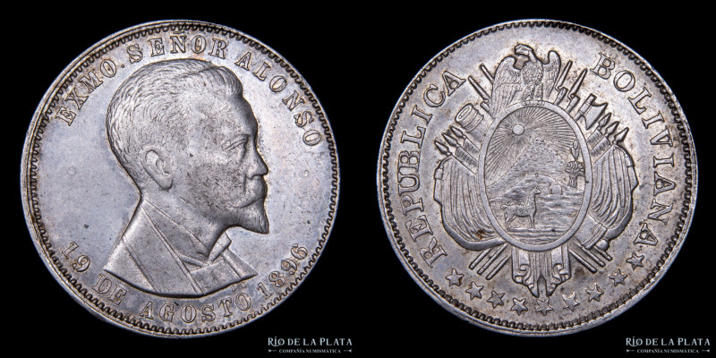 Bolivia. 1896. AL EXCELENTÍSIMO SEÑOR SEVERO FERNÁNDEZ ALONSO. Conmemorando la a...