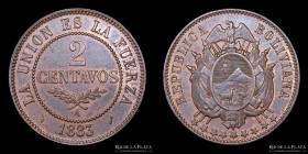 Bolivia. 2 Centavos 1883. KM168