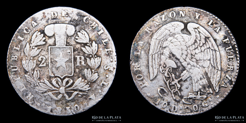 Chile. 2 Reales 1850 LA. AG.902; 23.5mm; 5.83g. KM100.2 (F)

Estimate: USD 35 ...