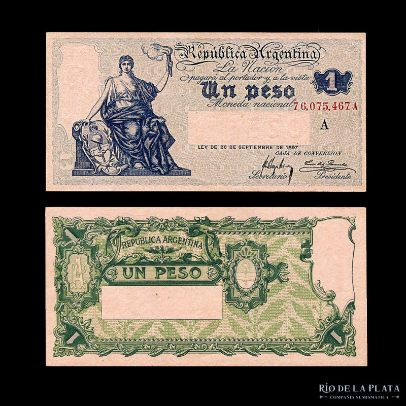 Argentina. Caja Conversión. 1 Peso 1912. Firmas: Meyer Arana - Ortiz Basualdo. C...