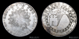 Peru. Rep. Sud Peruana. 4 Reales 1838 MV. Arequipa. KM172