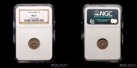 Cuba. 1 Centavo 1916. NGC MS61. KM9.1