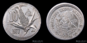 Mexico. Error. 10 Centavos 1977. Collar inclinado
