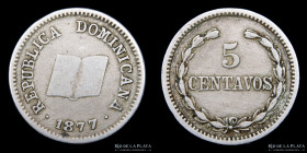 Rep. Dominicana. 5 Centavos 1877. KM5