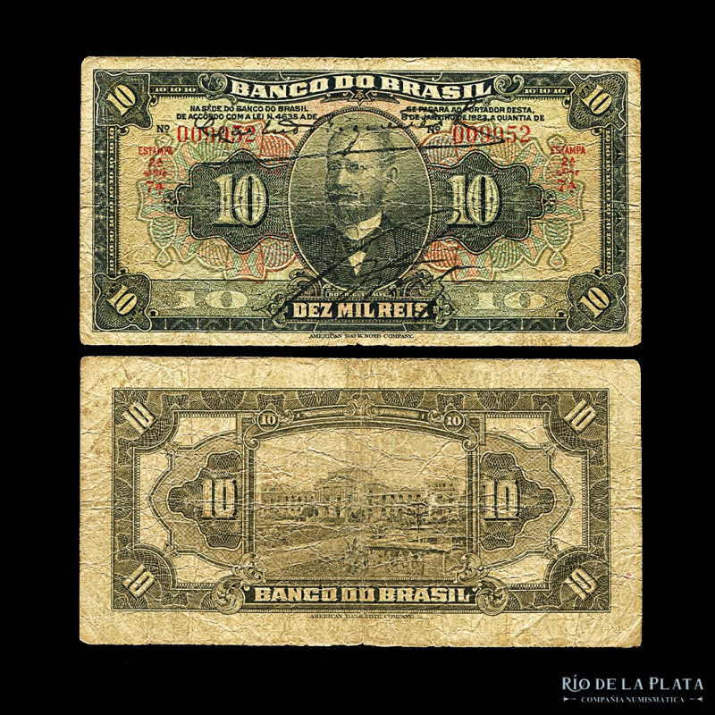 Brasil. Banco do Brazil. 10.000 Reis 1923. P115a (F+)
Estimate: USD 35 - 70