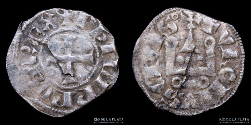 Francia. Felipe IV "el hermoso" (1285-1314) AR Óbolo ( ½ denier); ceca de Tours....