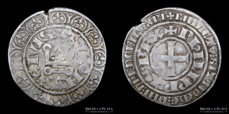 Francia. Felipe IV "el hermoso" (1285-1314) AR Gros Tournois; 24.0mm; 3.79g. A: ...