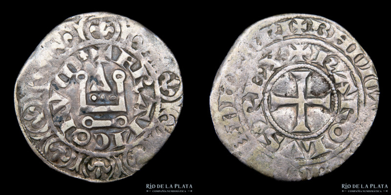 Francia. Carlos IV (1322-1328) AR Maille Blanche. 22.0mm; 1.84g. A: + KAROLVS RE...