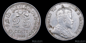 Ceylan. 25 Cents 1902. KM98